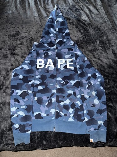 Felpa con cappuccio blue bape - cappuccio,