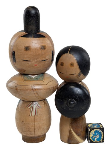 Rara coppia bambole kokeshi - coppia,