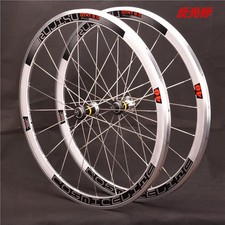 Set ruote freno a V 700C bici da strada 40 mm dritte trainate raggi piatti ruote da corsa 