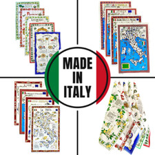 Set Canovacci Cucina. Strofinacci Made in Italy in Cotone. Panni Assorbenti.