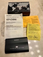 Mini radio d'epoca Sony ICF-C2500 FM-AM orologio mondiale