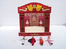 Teatrino con marionette made in Italy anni 60 in legno e cartone