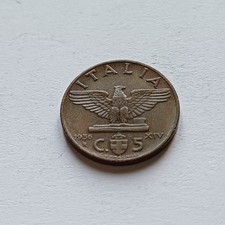 Moneta Vittorio Emanuele III 5 Cent Impero 1936 Roma Non Comune Lotto 1947