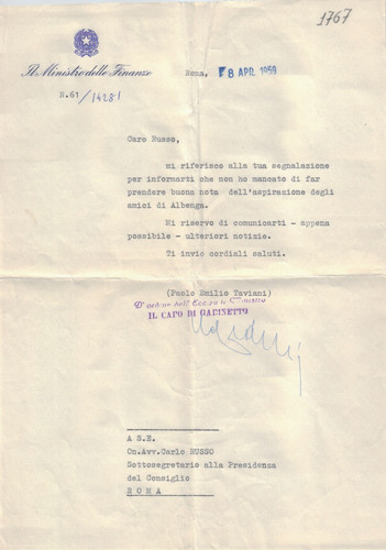 Apr 1959 lettera con - 8, /