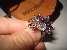 Boccadamo anello in ARGENTO 925/1000 con pietre Swarovski colorate. NUOVO