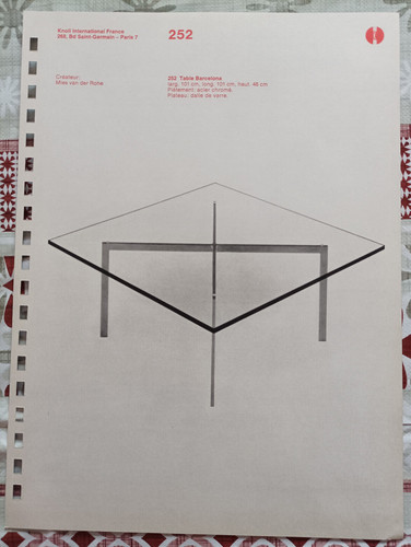 Fiche publicité knoll table - fiche,