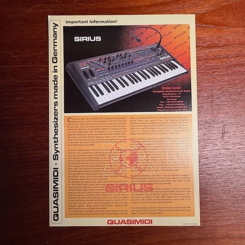 Vintage quasimidi sirius - vintage,