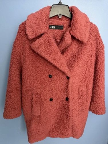 Used zara teddy bear overcoat - used,