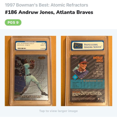 1997 andruw jones - #186, /