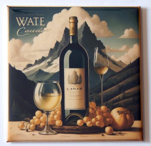 White wine fridge magnet - white,