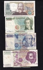 LOTTO 4 Banconote Lire 50.000