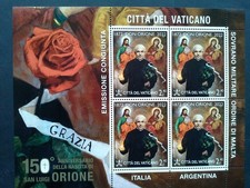 Vaticano 2022 Foglietto Don Orione Emissione congiunta con Argentina e Italia