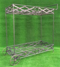 GRANDE CARRELLO / PORTAVASI DA ESTERNO - GIARDINO IN FERRO BATTUTO - ARTIGIANALE