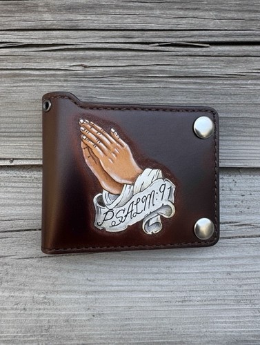 Portafoglio bifold biker pelle