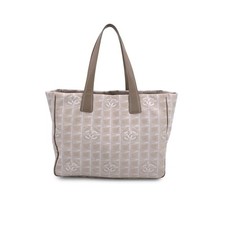 Autentica borsa a tracolla Chanel vintage nylon beige nuova linea viaggio tote bag