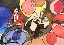 Lupin e Margot Dipinto A Mano moderno