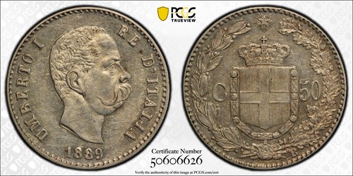 Italia centesimi 1889 r - 50, 1889-r