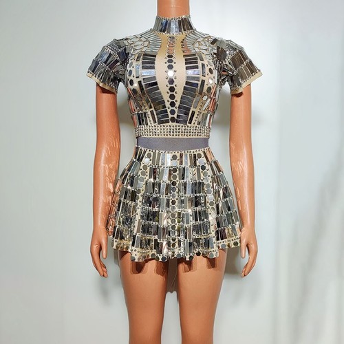 Silver gold sequin dress - silver/gold,
