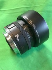 Obiettivo Canon EF 28mm f2 8 con cappuccio EW65II RF adattabile per fotocamere EOS