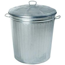 Secchio raccogli cenere con coperchio e manico in metallo pattumiera bidone 18L 