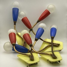 4 RARE APPLIQUES VINTAGE ORIGINAL OTTONE ANNI 50s LAMP Stilnovo Arredoluce