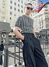 Pantalone plissettato svasato