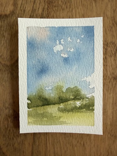 Aceo paesaggio astratto - paesaggio,