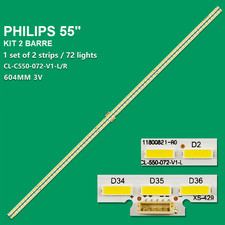KIT 2 BARRE STRIP 72 LED TV