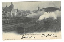 ZURICH ZURIGO SVIZZERA STAZIONE CON TRENI VIAGGIATA 1902 FP #1798
