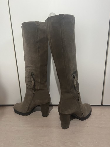 Stivali camoscio beige - beige, tacco