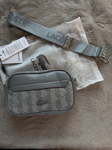 Sacoche lacoste gris blanche - sacoche, gris-blanche