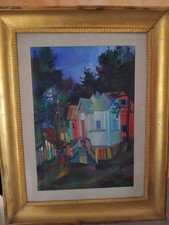 GIOVANNI OMICCIOLI.  Baracche In Sila 1950 64x45 Archiviato Olio Su Tela 