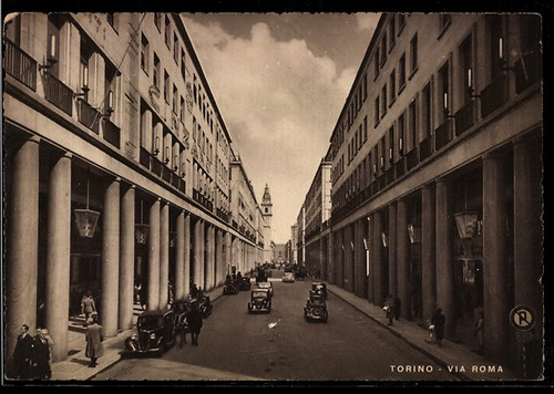 Cartolina torino via - cartolina,