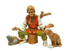 Pastore Uomo seduto con Cane