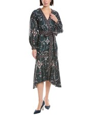 Abito donna midi scollo a V stampa Notte Marchesa