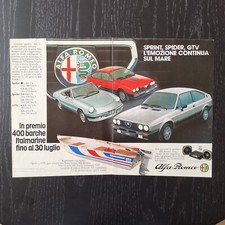 1983 Alfa Romeo Sprint Spider GTV - Original AD Advertising Pubblicità Vintage
