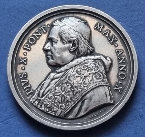Medaglia argento papa pio - medaglia, x°