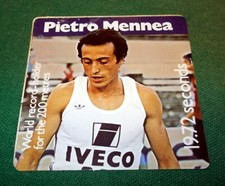 Adesivo Sticker vintage con Velina di PIETRO MENNEA World Record 19,72 seconds
