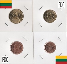 LITUANIA LIETUVA MINI SERIE 1+2+10+20 cent euro 2017 FDC