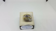 ANELLO DONNA VINTAGE ORO 18KT CON ZAFFIRO E DIAMANTI (3051) FONDO DI MAGAZZINO