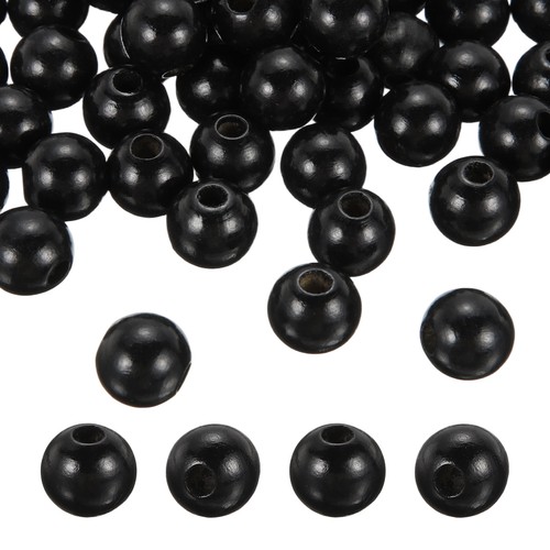 100pcs perline legno nere - di,