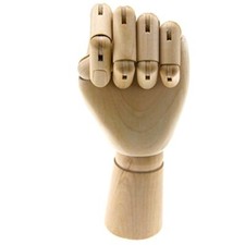 10" manichino in legno mano
