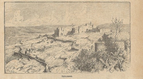 Stampa antica betlemme veduta - betlemme,
