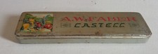 Astuccio portapenne vintage FABER CASTELL, scatola vuota per matite in latta, pencil box