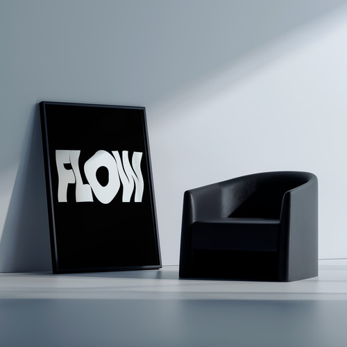 Quadro flow poster tipografico - flow,