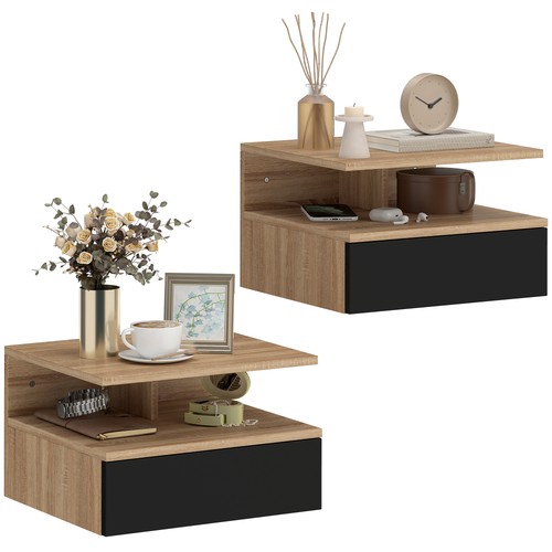 Homcom set comodini sospesi - set, 2