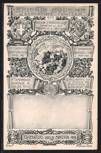 Cartolina fanteria brigata - cartolina,