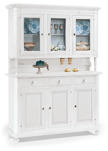 Credenza cristalliera bianca - credenza,