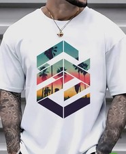 T-shirt estiva da uomo a maniche corte con stampa