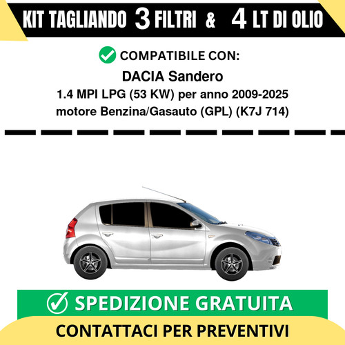 Tagliando per dacia sandero - per,